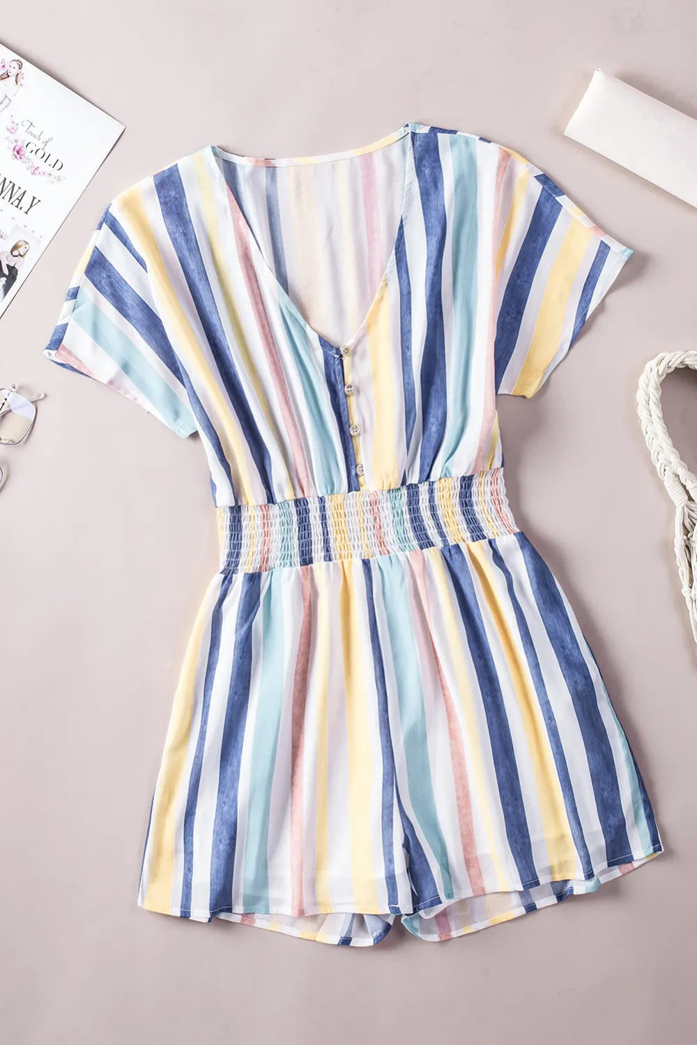 Colorful Button Romper