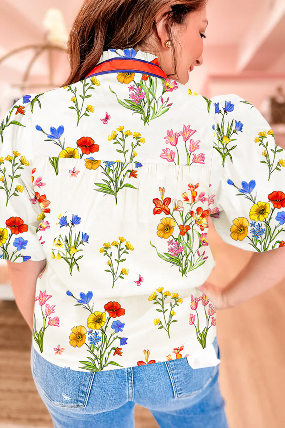 Sweet Petals Contrast Blouse