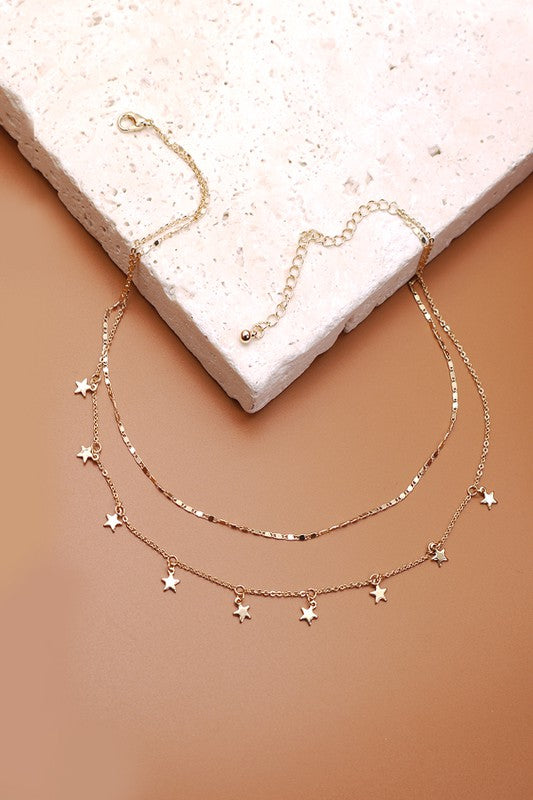 Delicate Double Layer Star Necklace