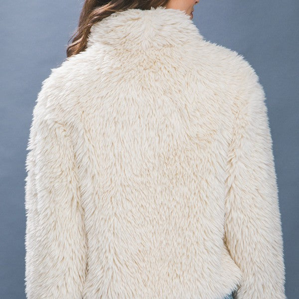 Luxe Faux Fur Coat With Pockets