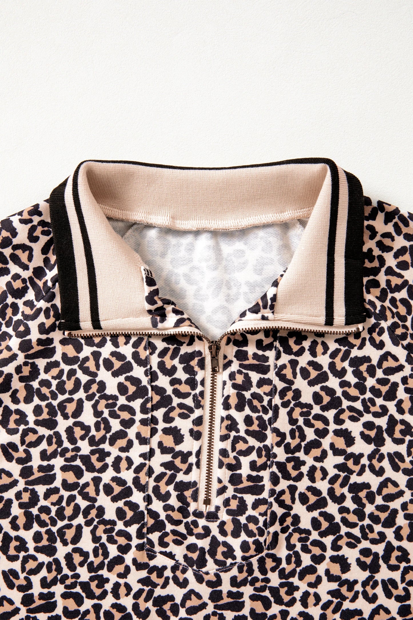 Safari Chic Zip-Front Patchwork Top | S-XL