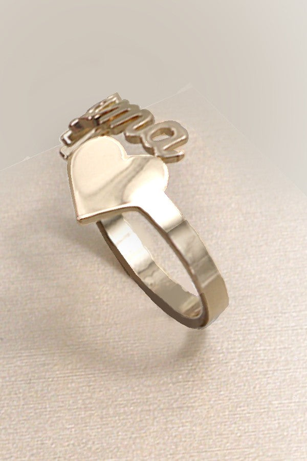 MAMA Gold Heart Ring | Size 7