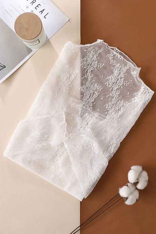 Floral Sheer Lace Trendy Top | S-XL