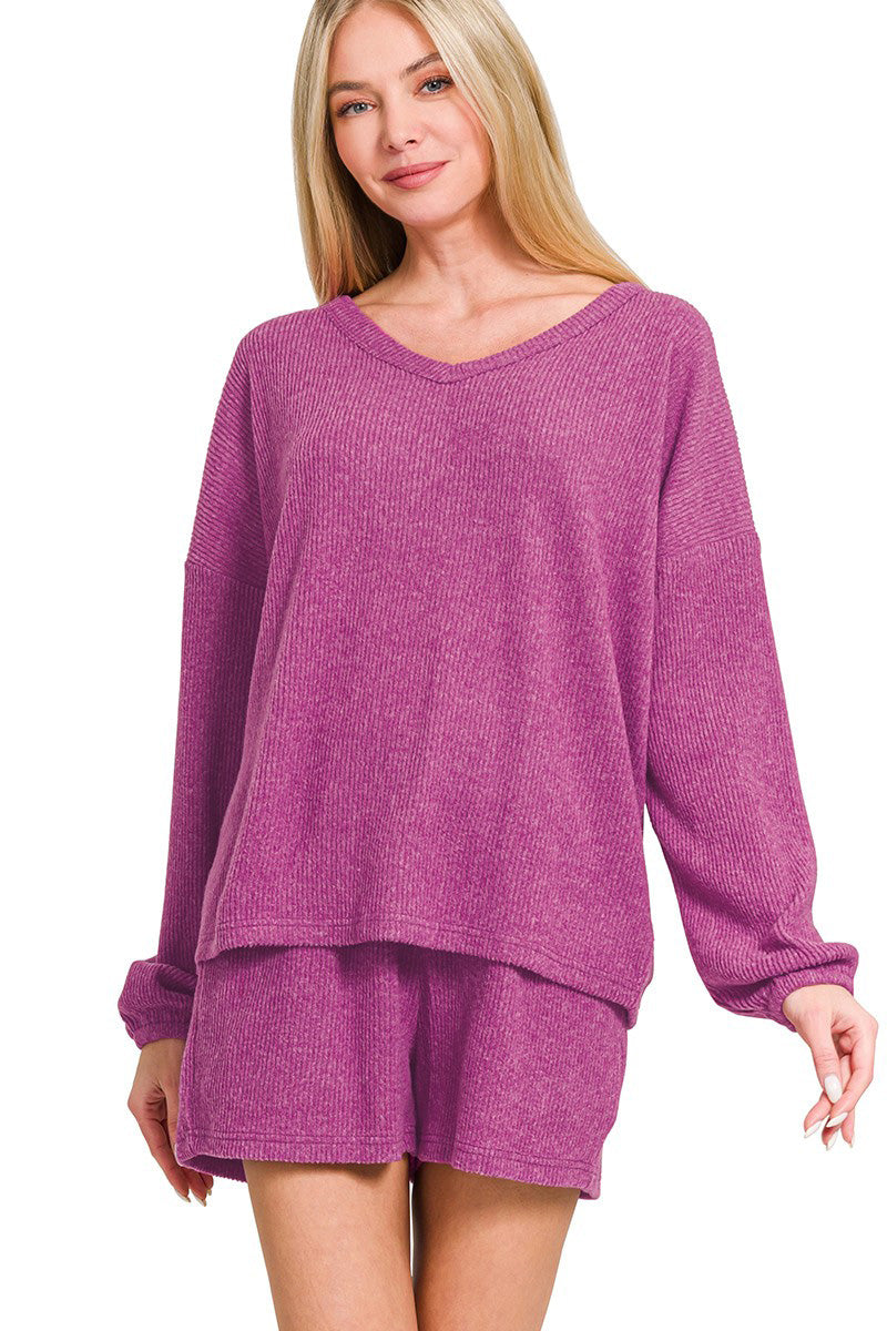 Cozy & Chic Rushed Ribbed Hacci Set