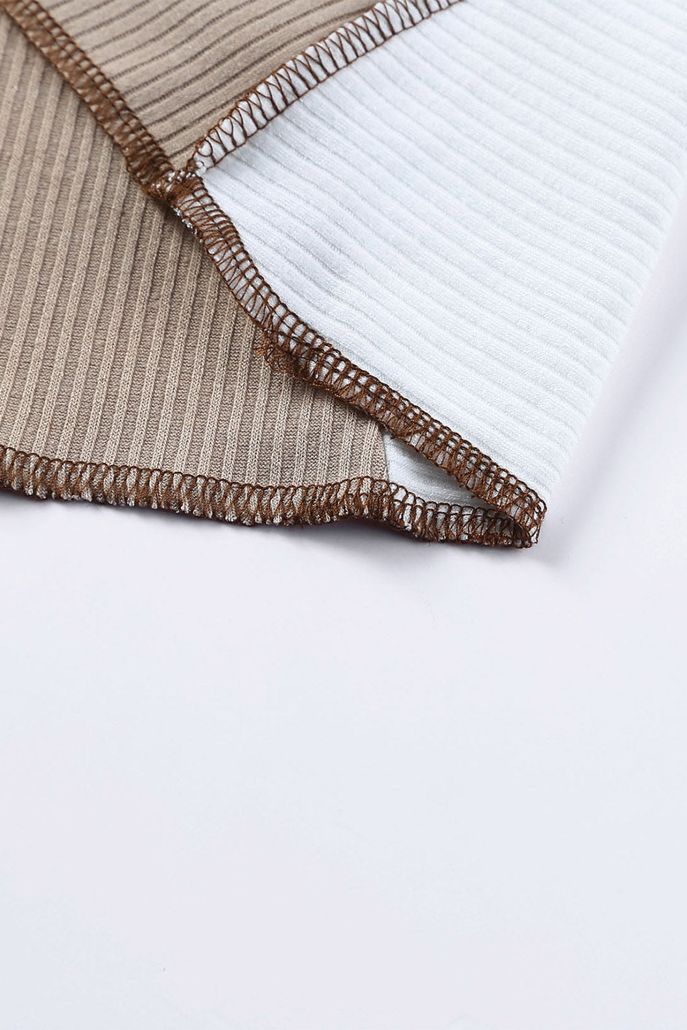 Seaming Trim Rib Knit Top