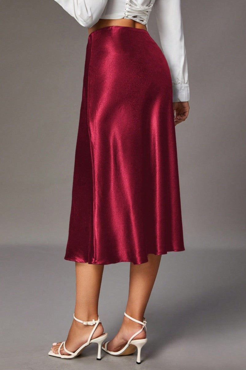 The Luxe Satin Midi Skirt | S-XL
