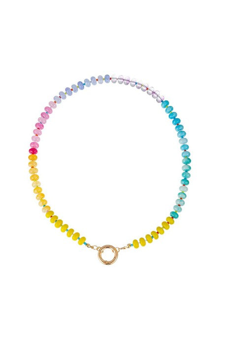 Natural Stone Semi-Precious Glass Mixed Necklace