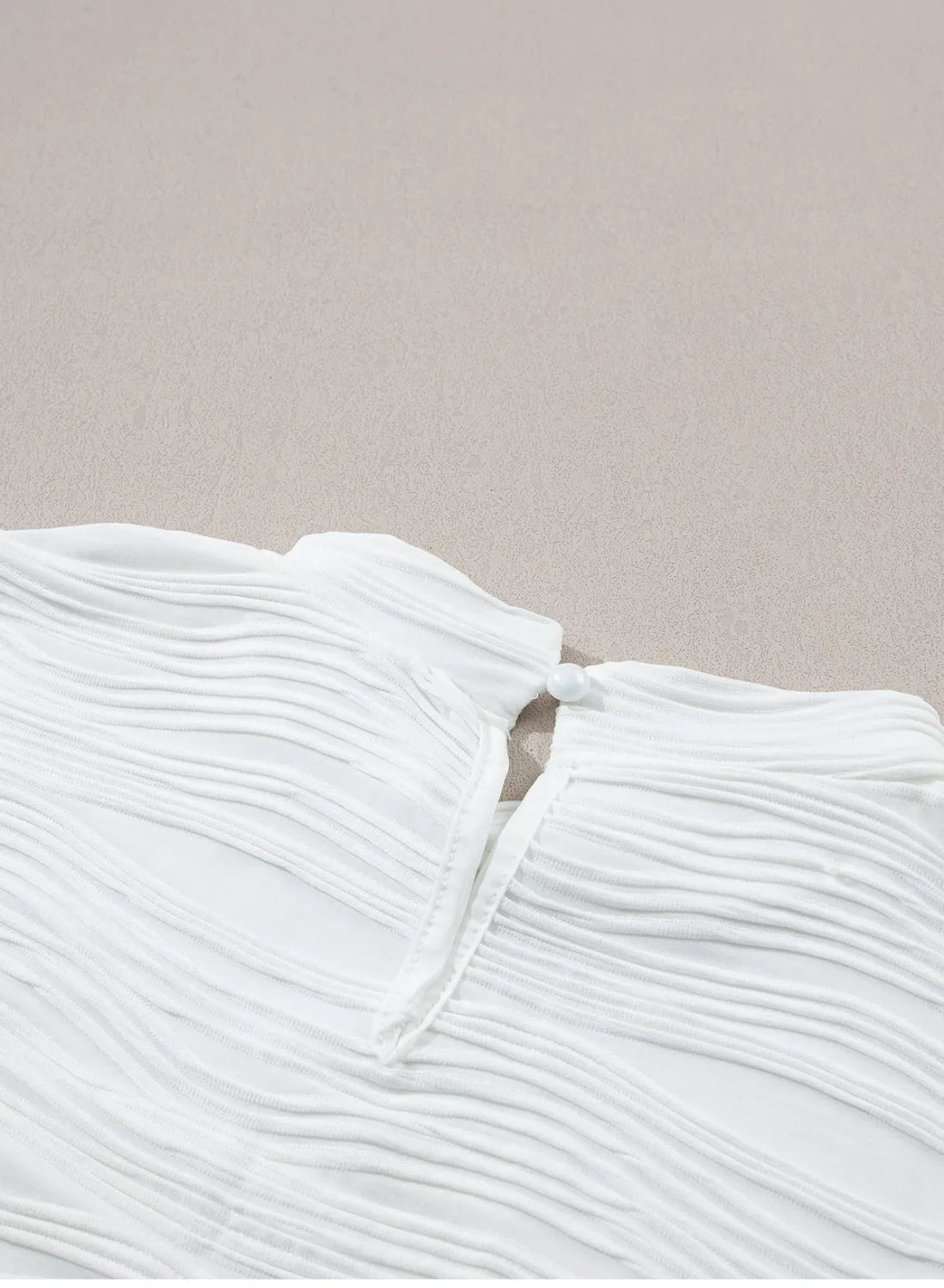 Textured Mock Neck Cap Sleeve Top