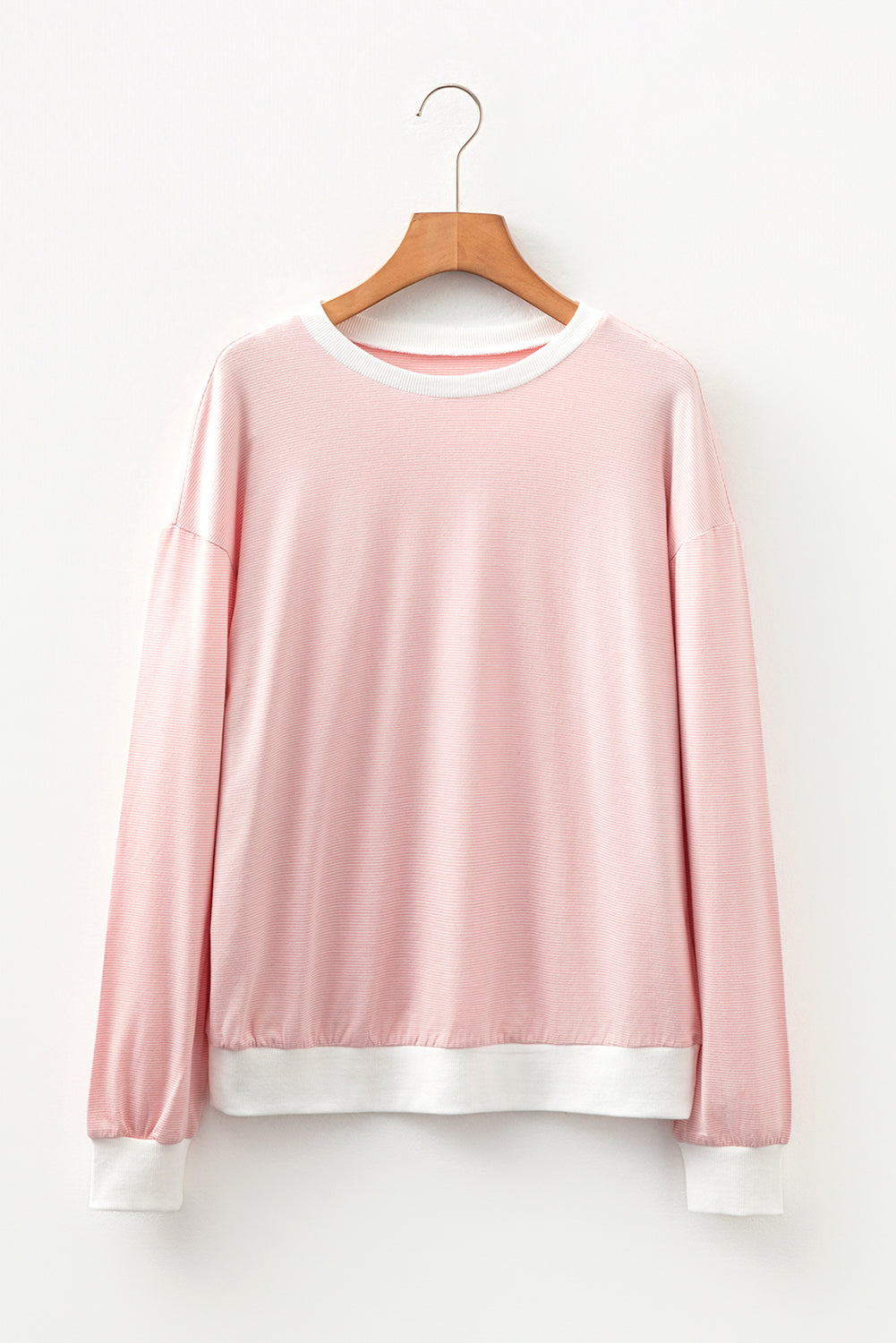 Stripe Contrast Edge Patchwork Long Sleeve Top | S-XL