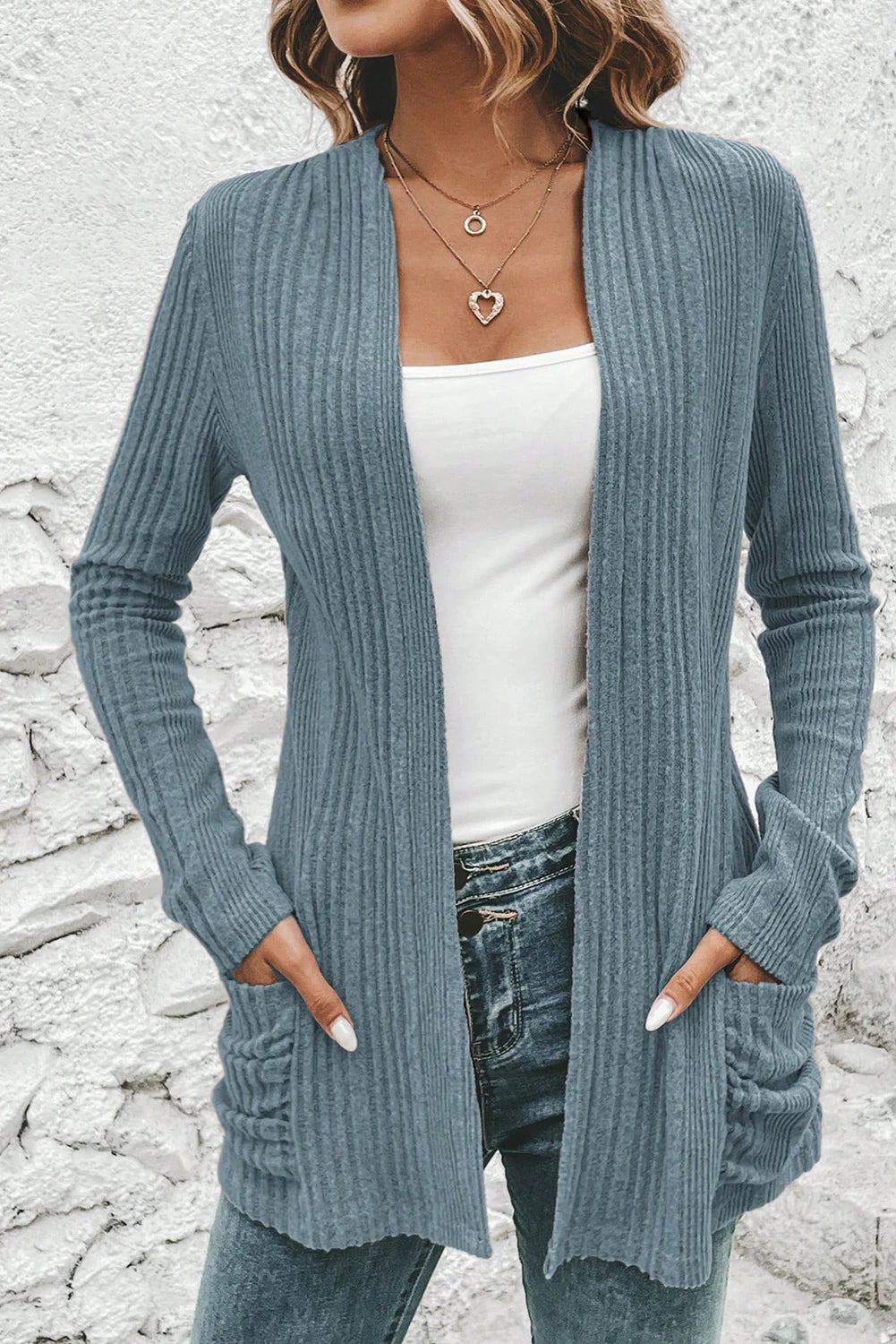 Everyday Ribbed Pocket Cardigan | S-XL