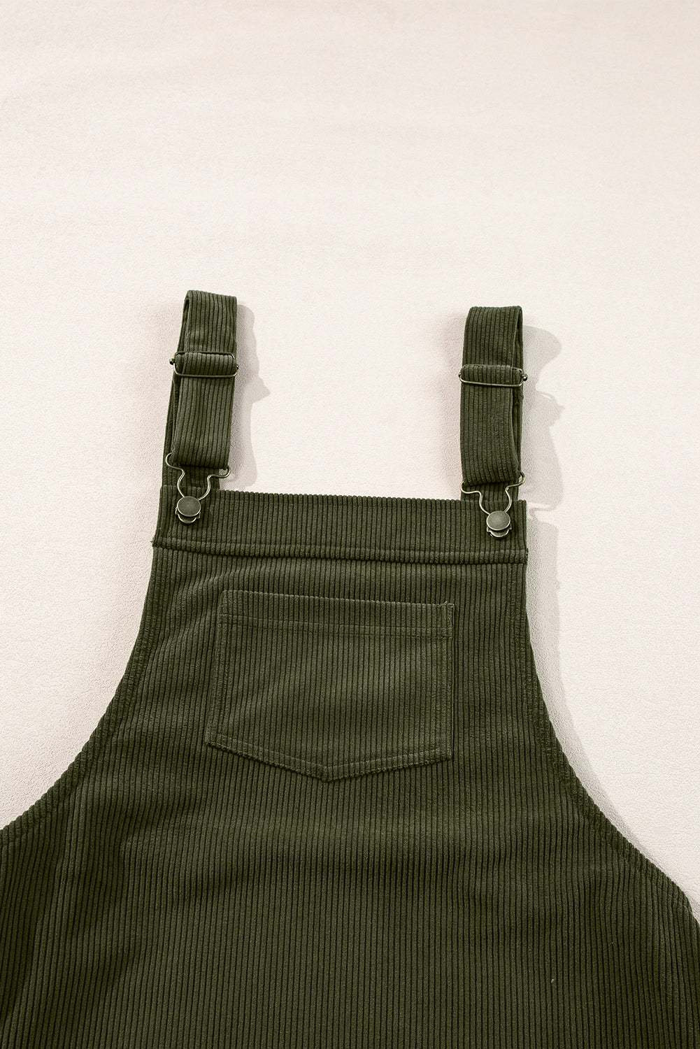 Front Pockets Corduroy Overall Dress