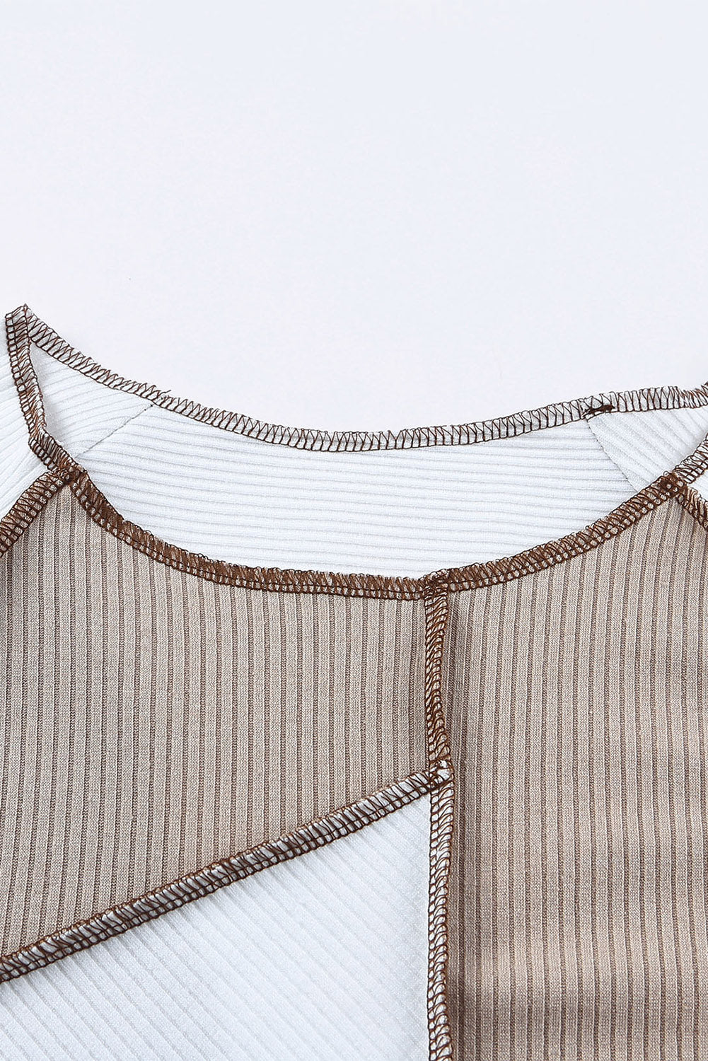 Seaming Trim Rib Knit Top