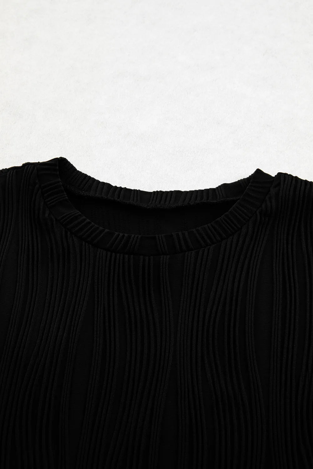 Wavy Texture Cap Sleeve Top