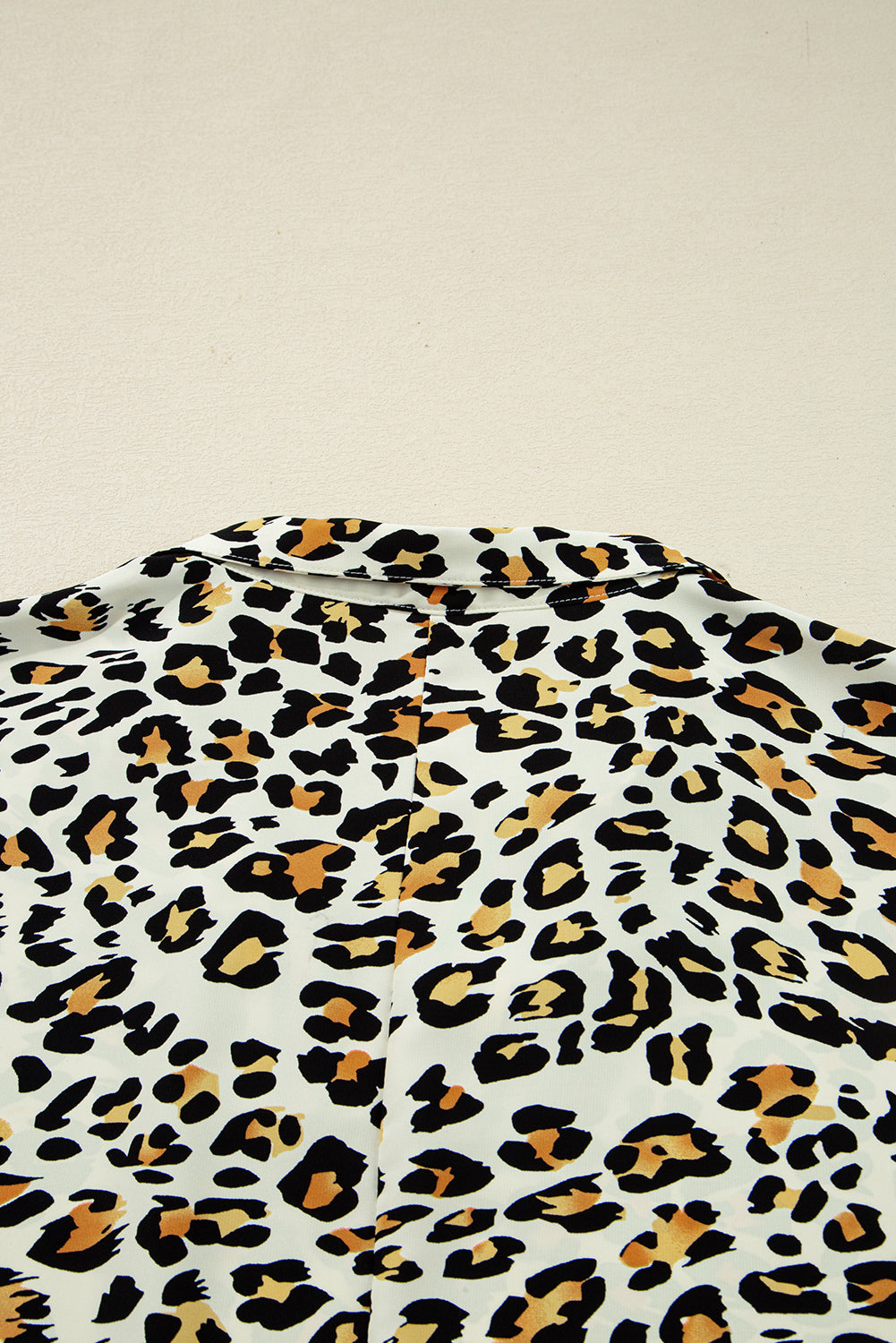Leopard Print Contrast Striped V Neck Blouse | S-XL
