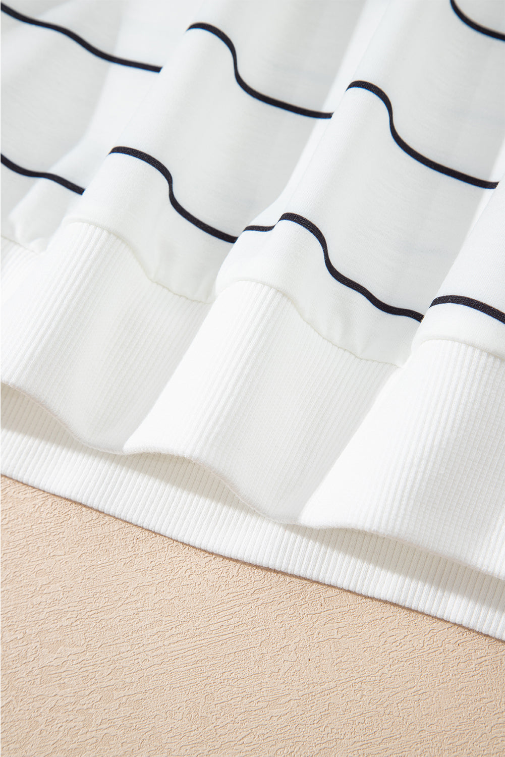 Buttery Zip V Neck Casual Stripe Print Long Sleeve Top