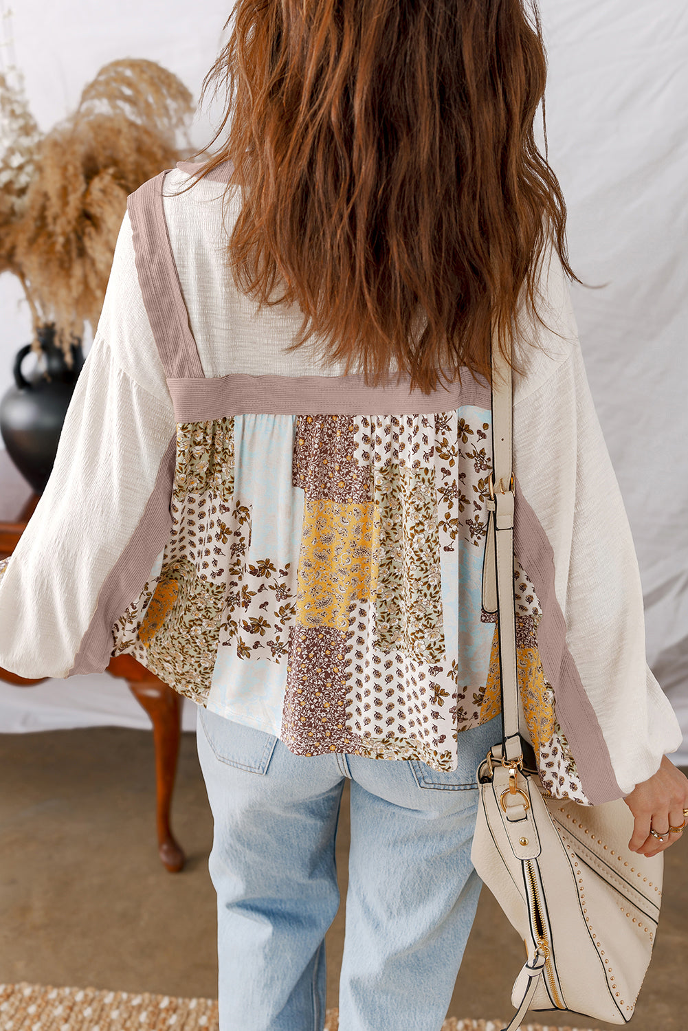Autumn Bloom Patchwork Blouse | S-XL