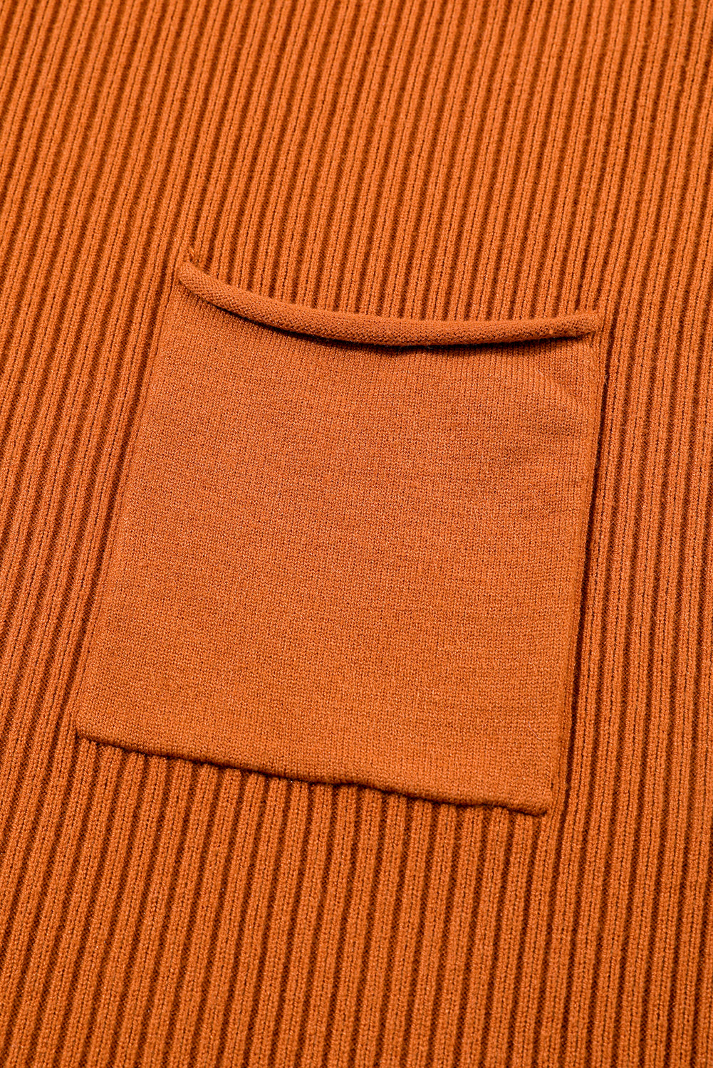 Pocket Ribbed Knit Short Sleeve Sweater