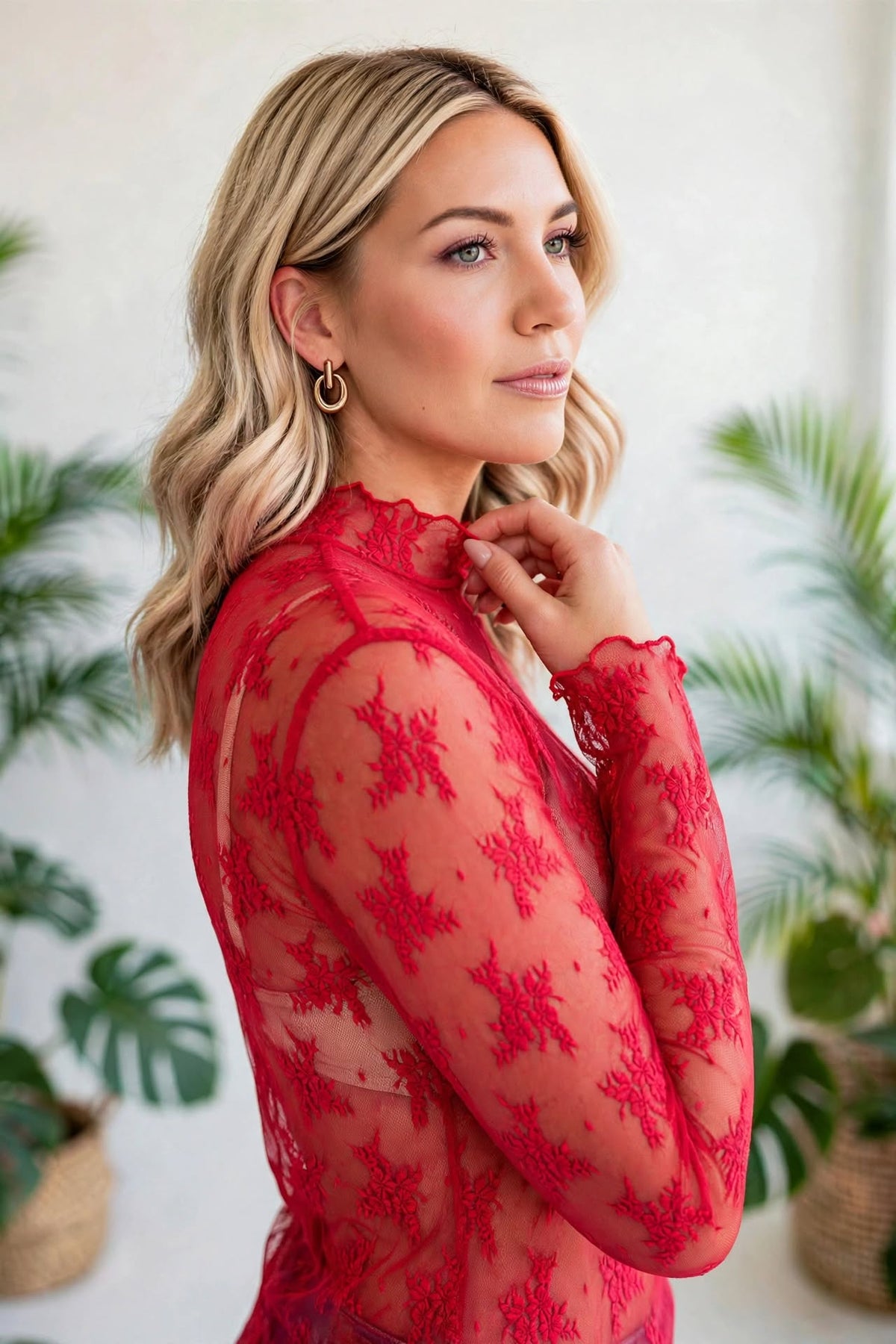 Autumn Bloom Sheer Lace Top | S-L
