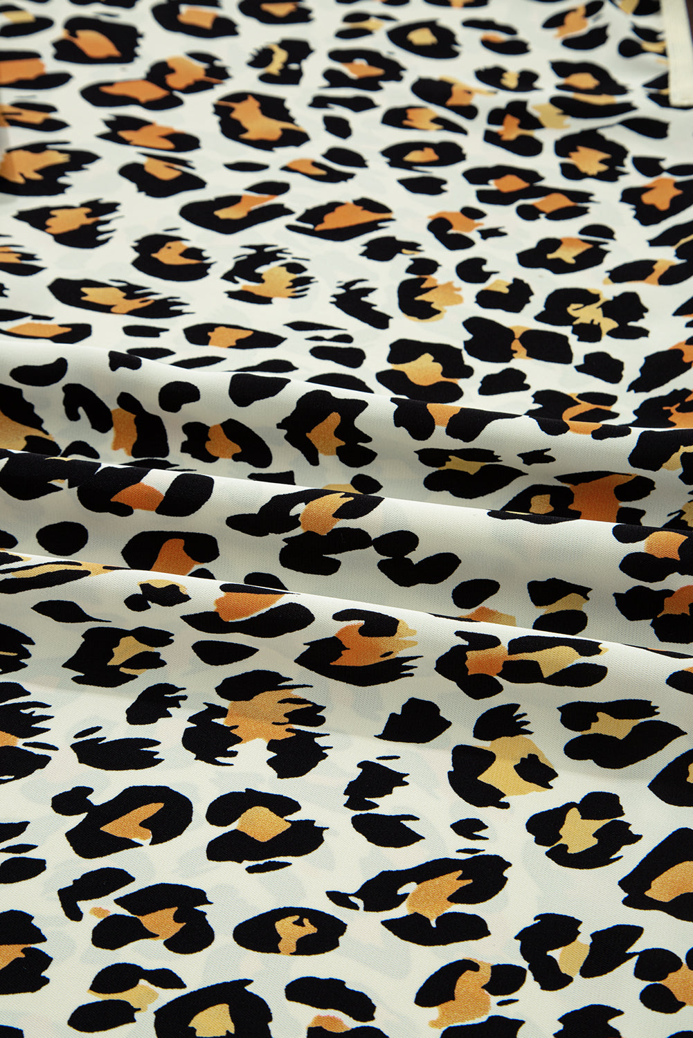 Leopard Print Contrast Striped V Neck Blouse | S-XL