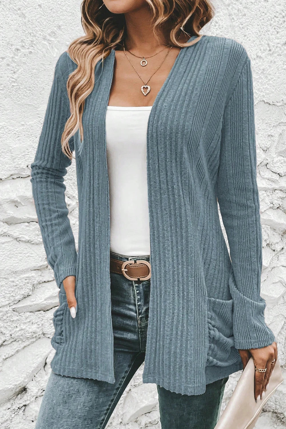 Everyday Ribbed Pocket Cardigan | S-XL