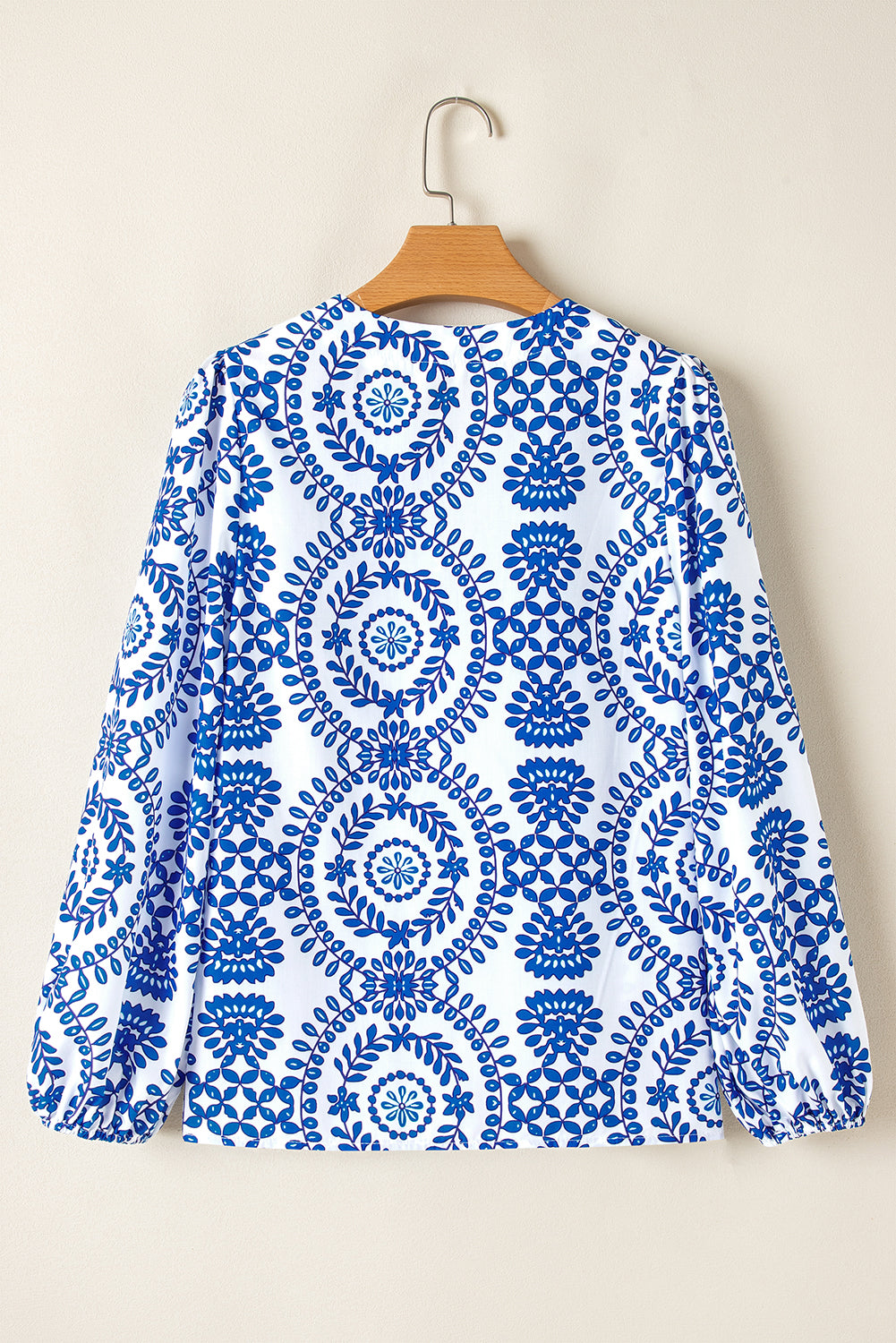 Vine Print Bohemian Puff Sleeve Blouse | S- XL