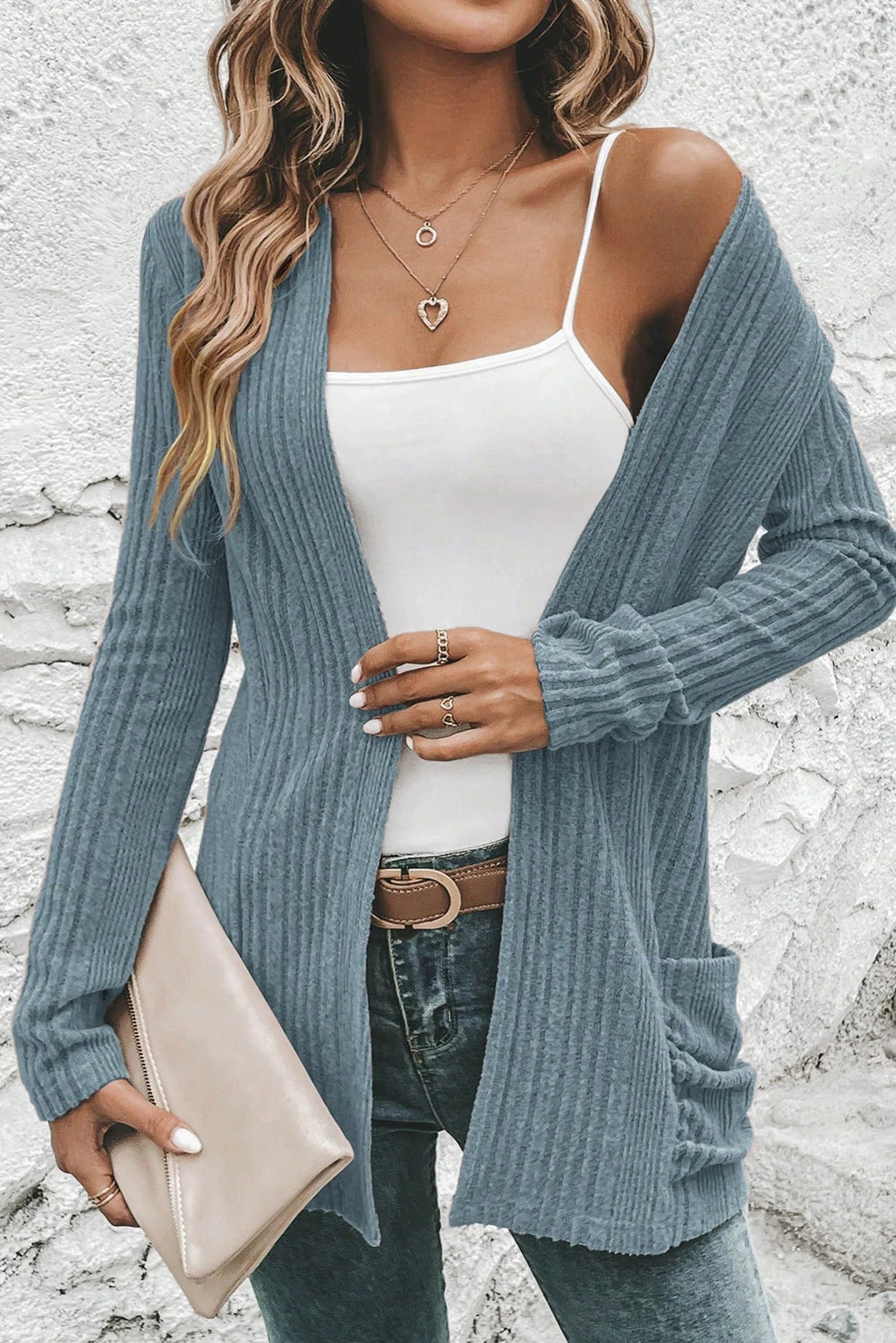 Everyday Ribbed Pocket Cardigan | S-XL