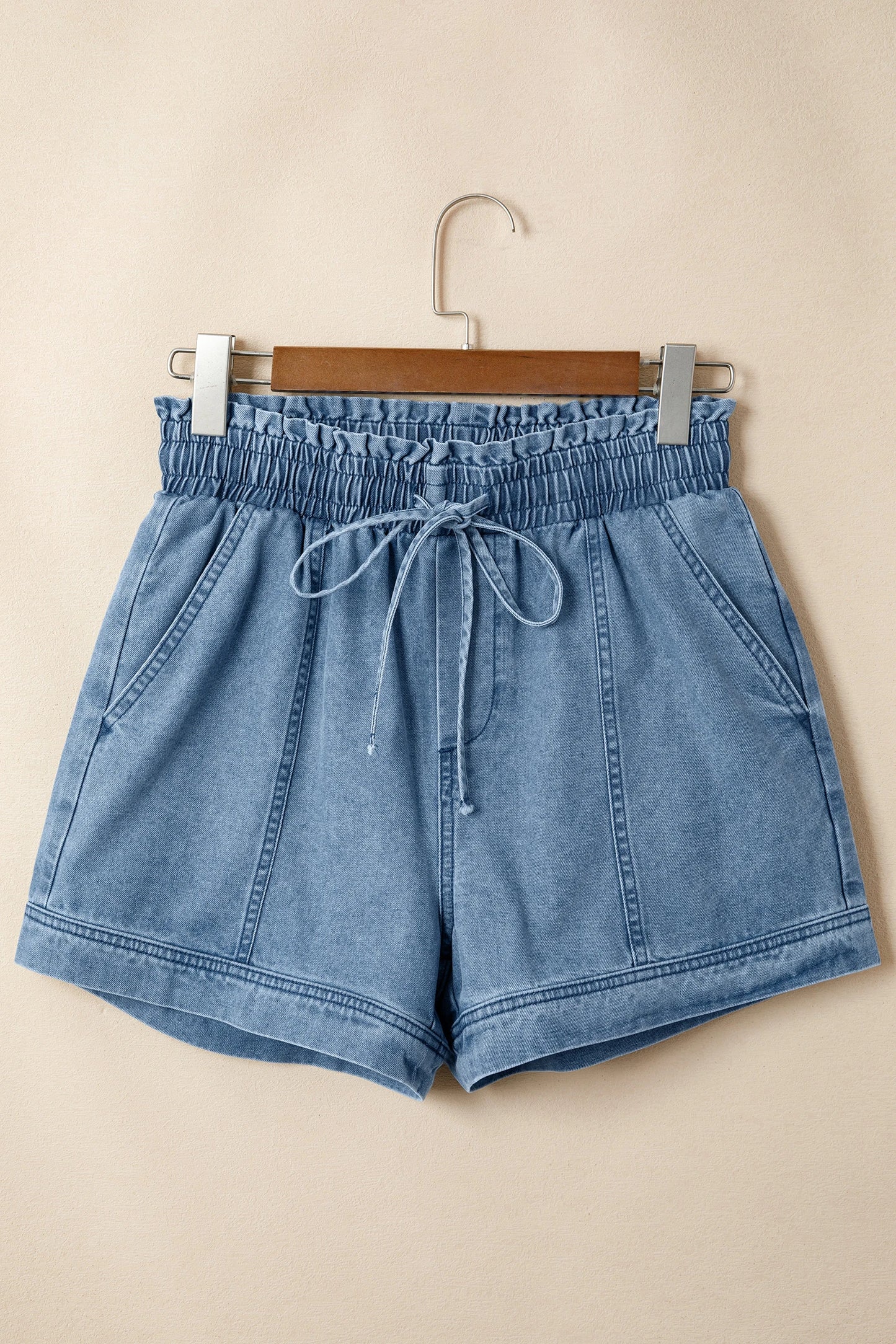 Smocked Waist Denim Shorts | S-XL