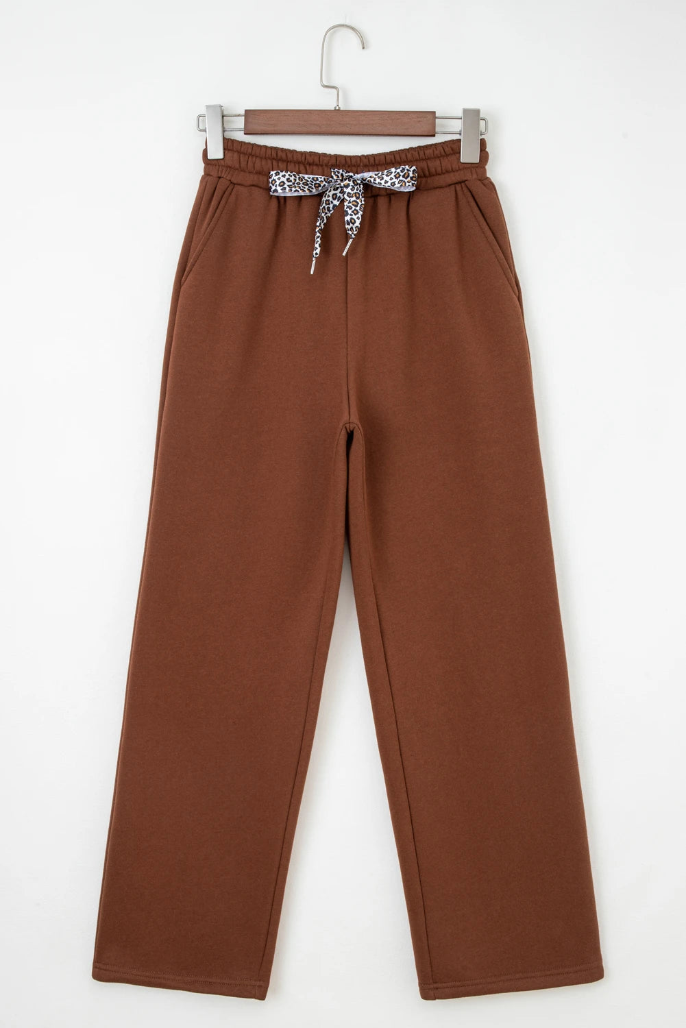 Roar Haven Leopard Drawstring Elastic Waist Pants | S-XL
