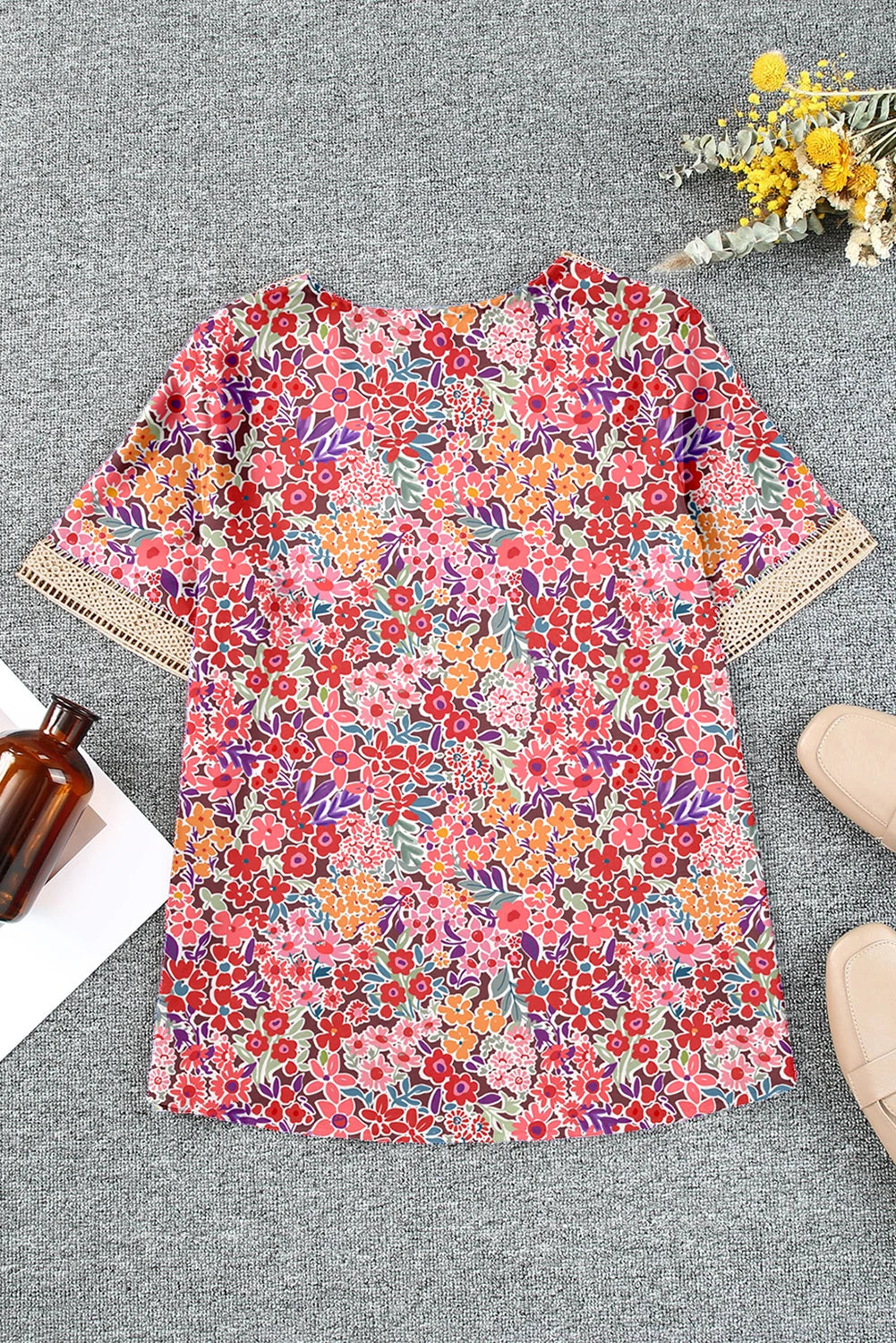 Delicate Lace Trim V-Neck Blouse | S-XL