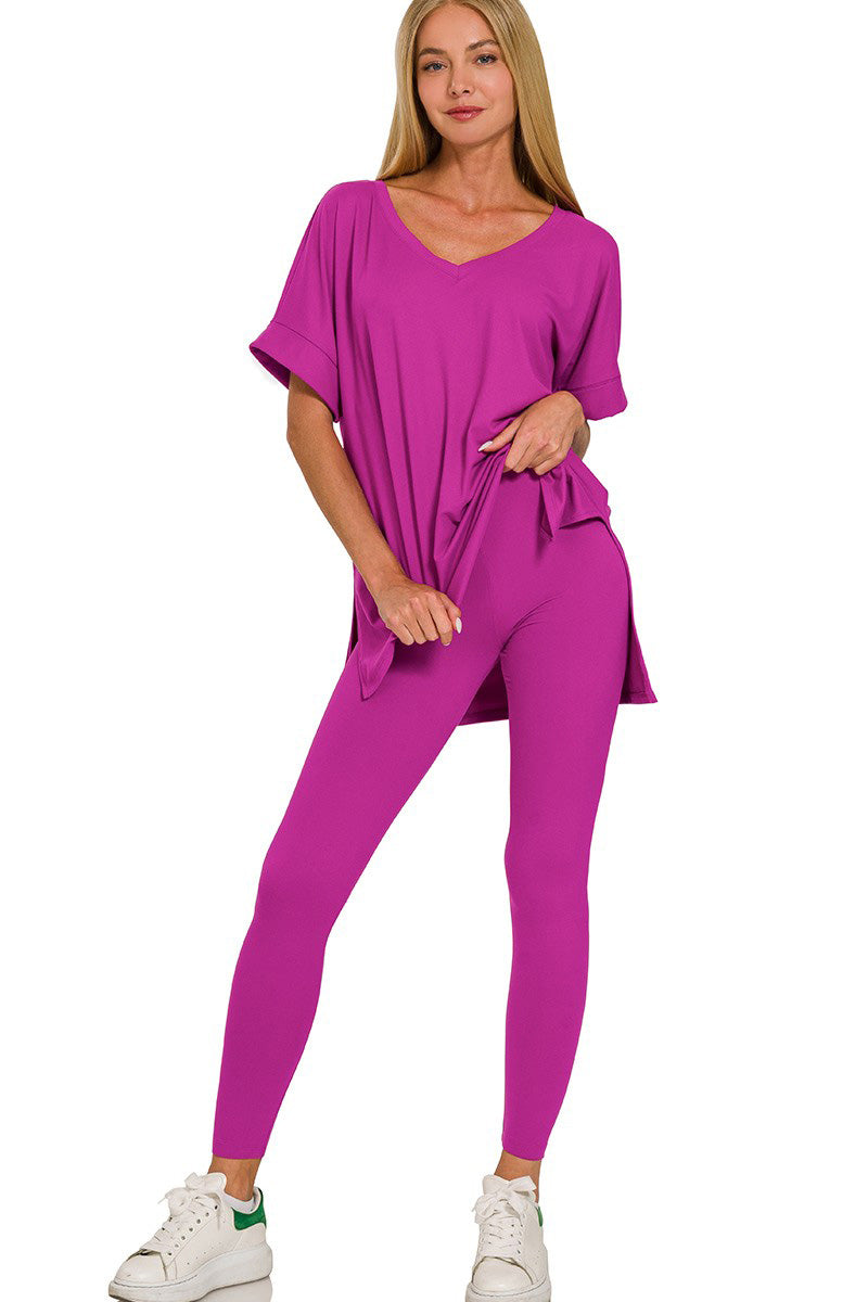 Buttery Soft Microfiber Short Sleeve Loungewear Set