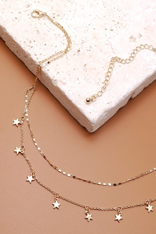 Delicate Double Layer Star Necklace