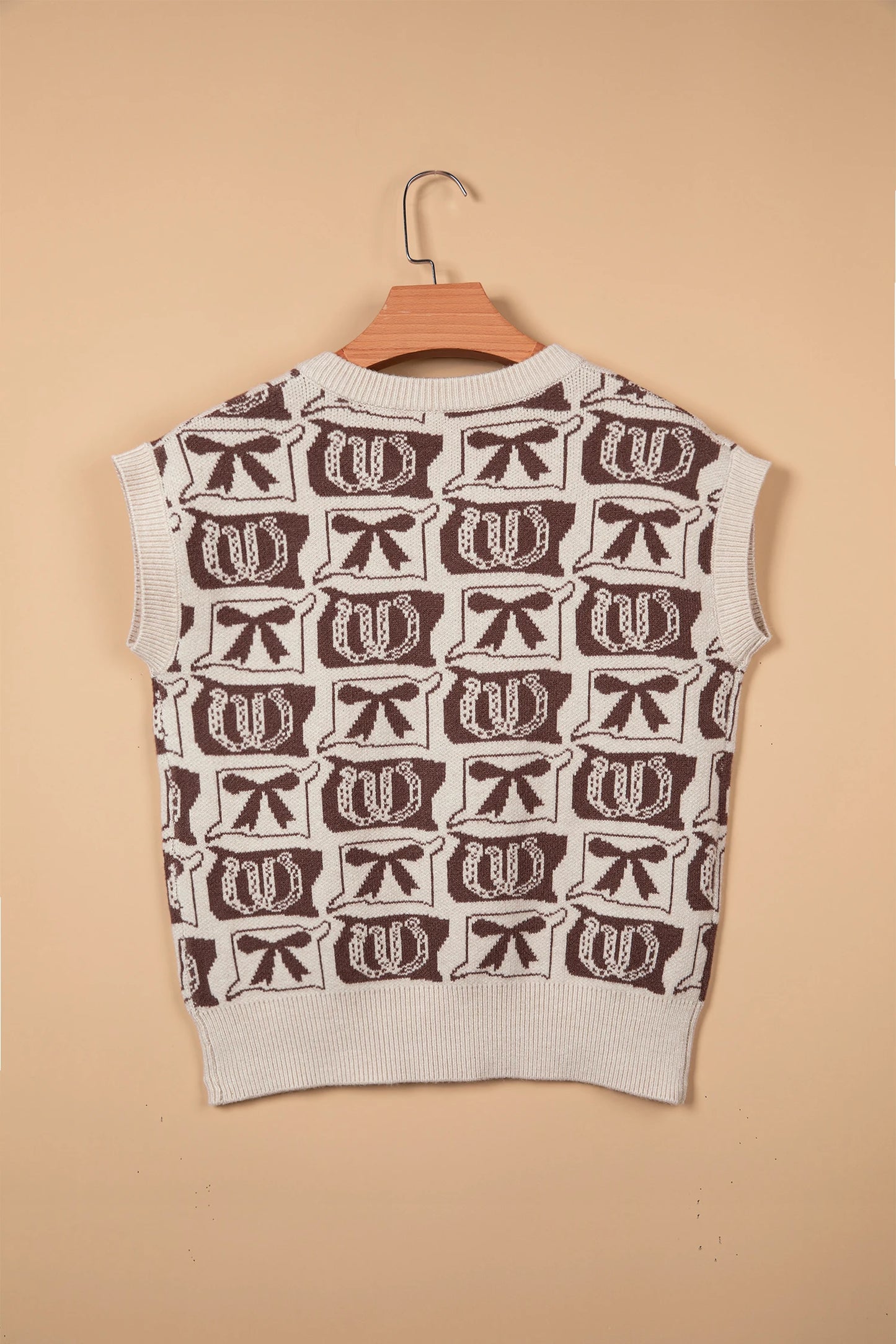 Western Horseshoe Bow Knit Sweater Vest | S-XL