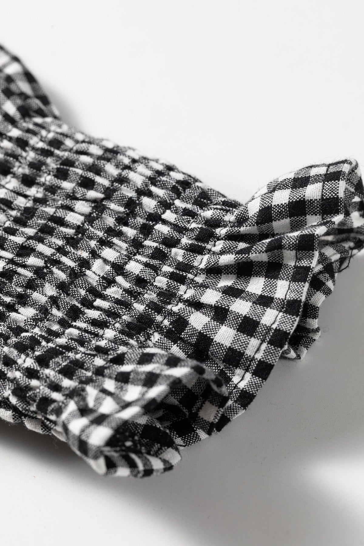 Plaid Shirred Cuff Long Sleeve Blouse | S-XL