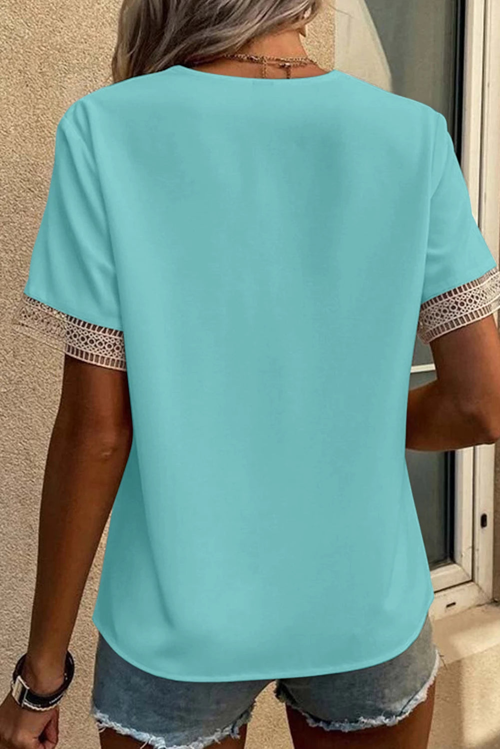 Delicate Lace Trim V-Neck Blouse | S-XL