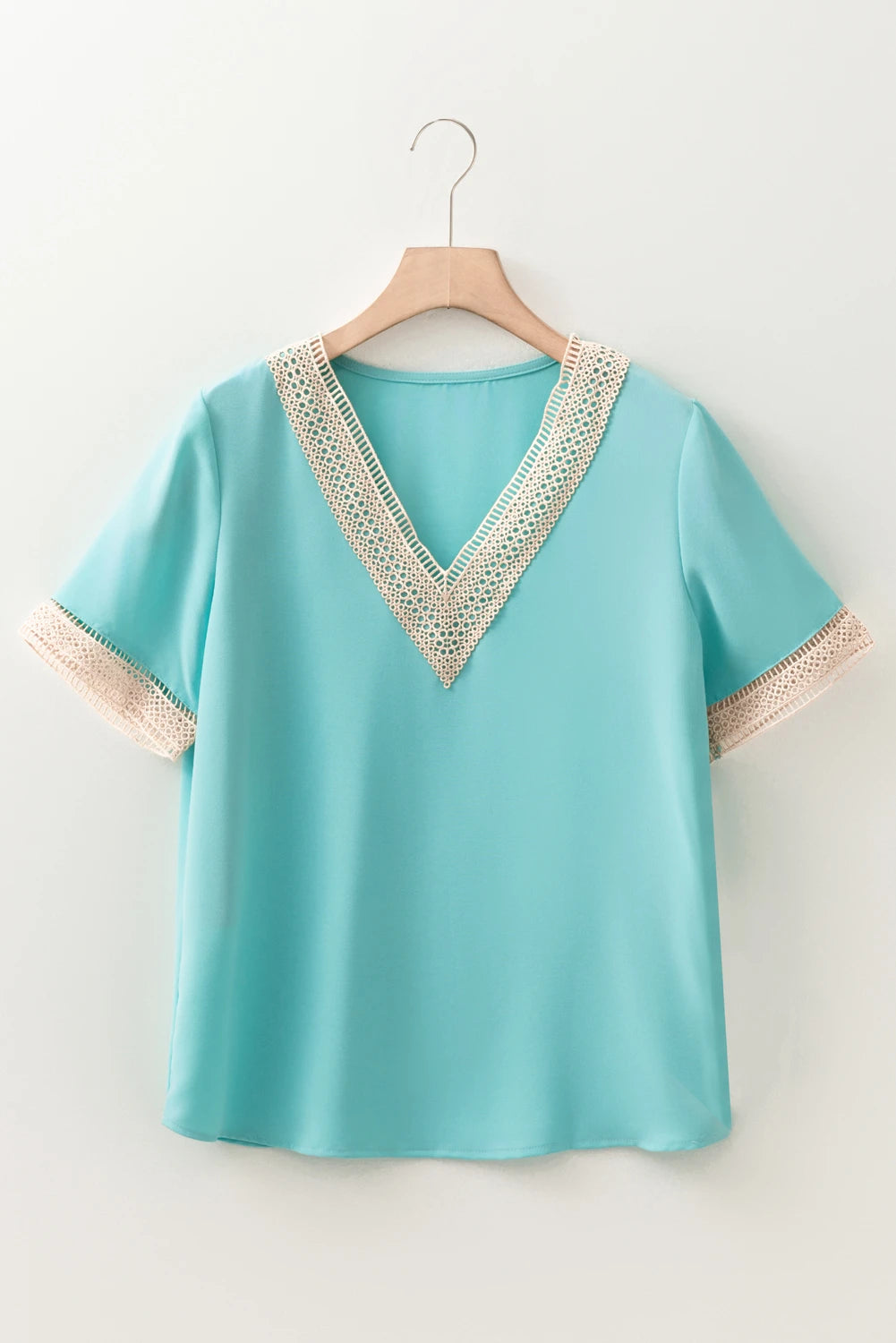 Delicate Lace Trim V-Neck Blouse | S-XL