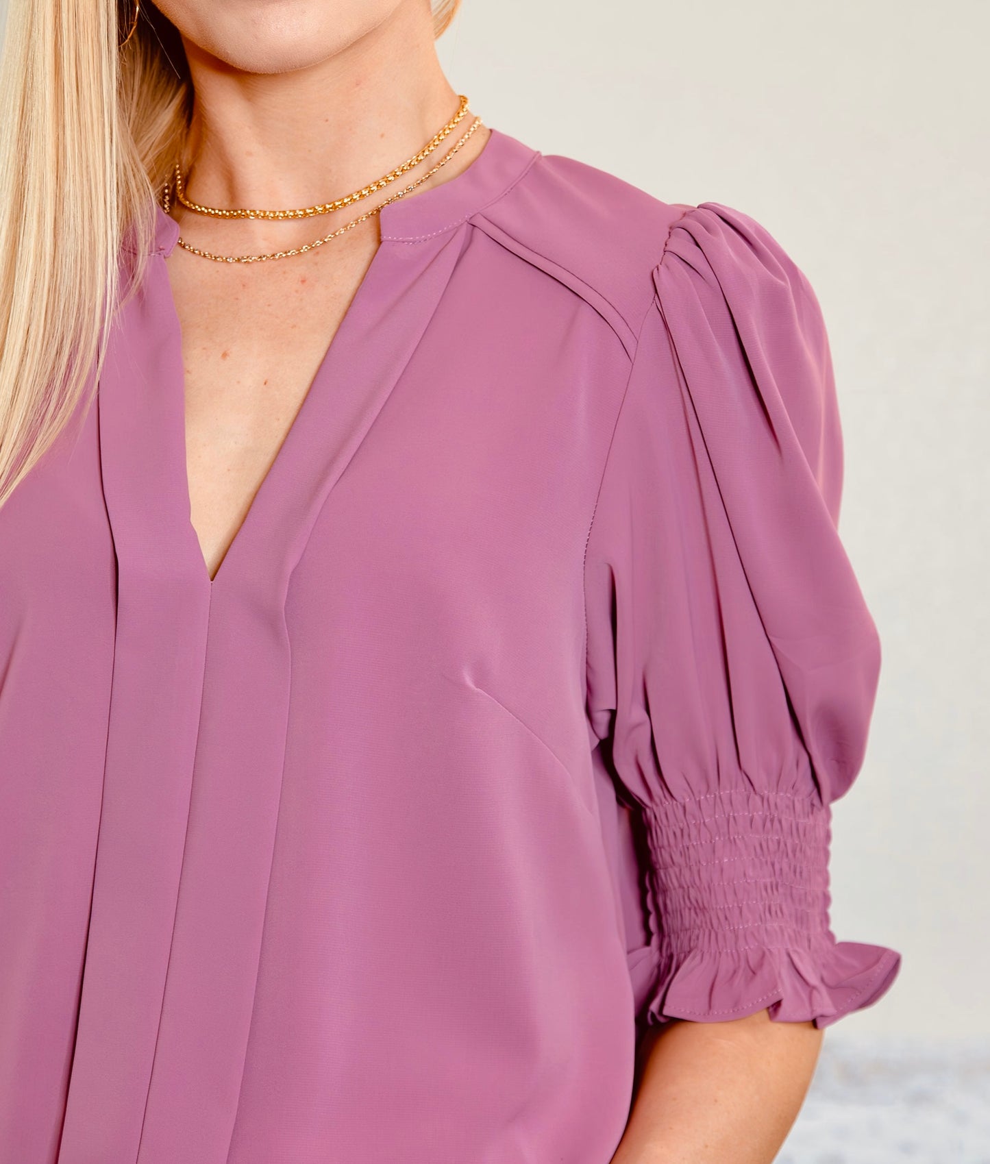 Half Sleeve V-Neck Blouse