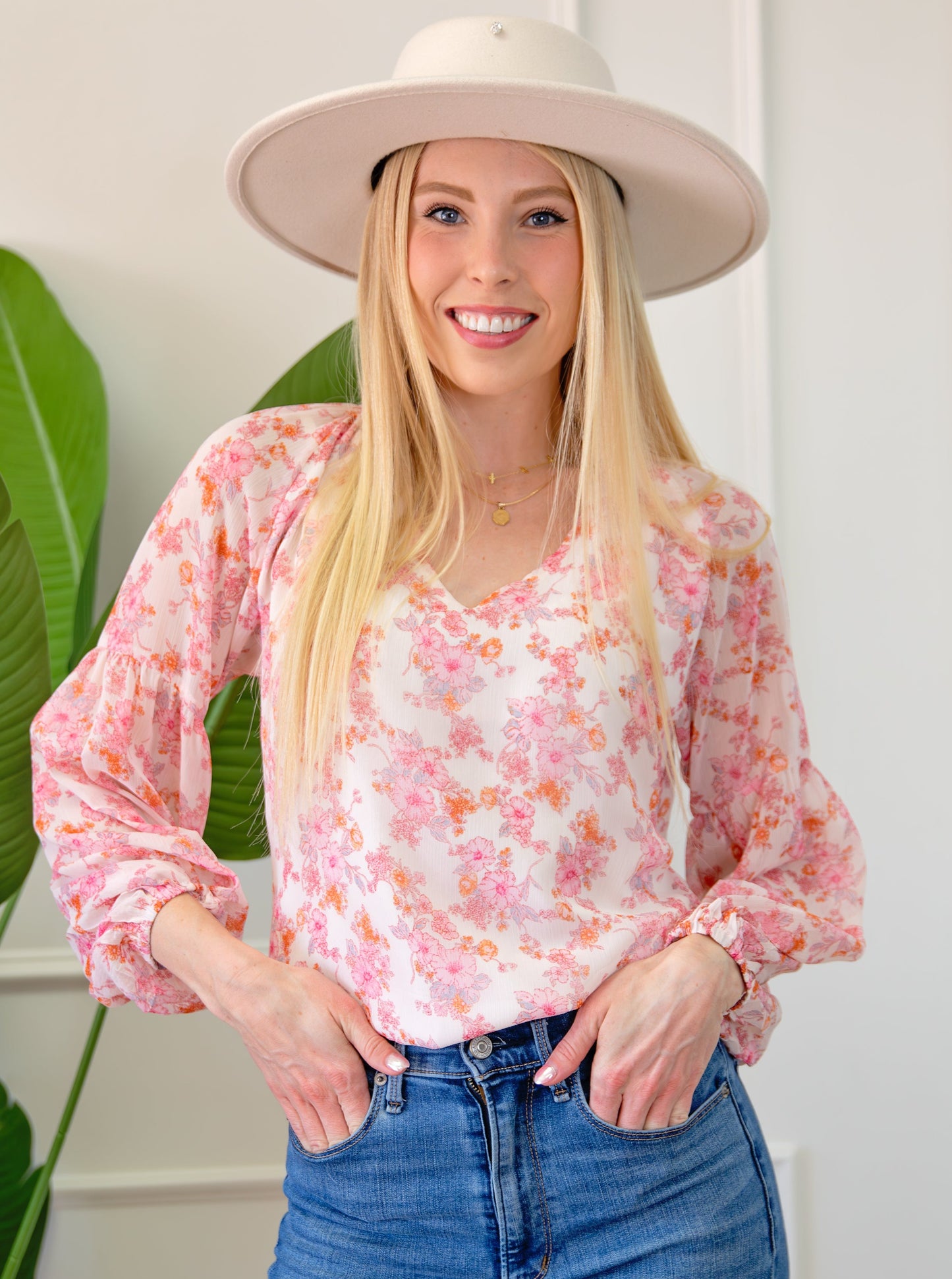 Floral Puff Sleeve Top