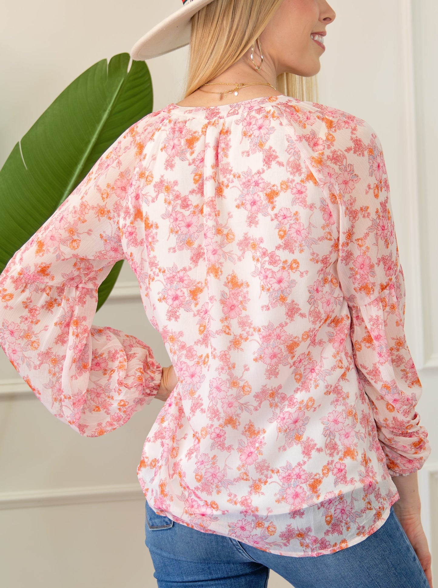 Floral Puff Sleeve Top