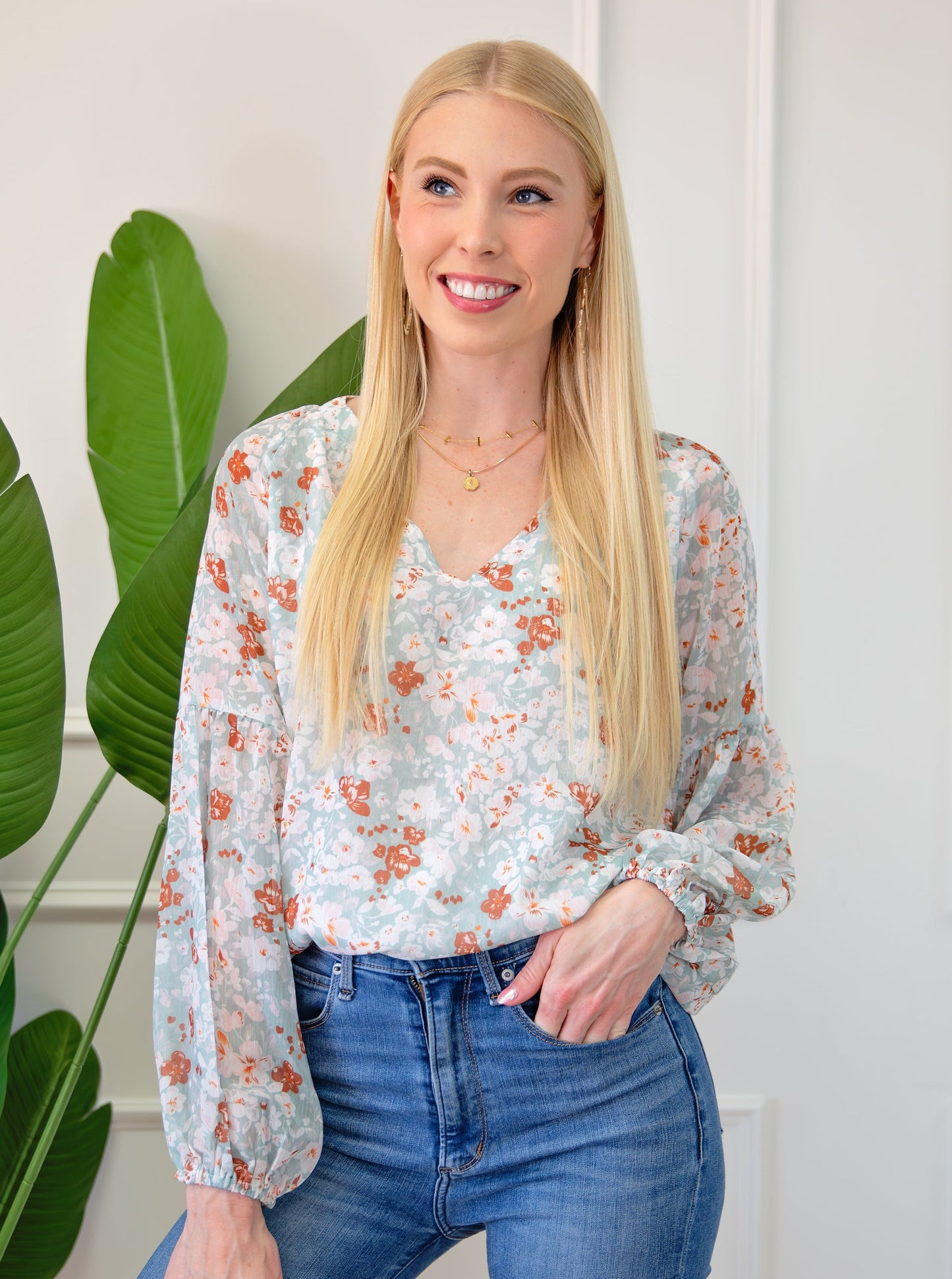 Floral Puff Sleeve Top