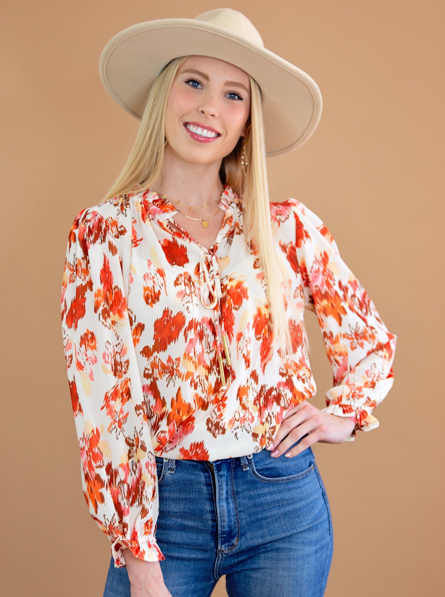 Abstract Floral Blouse