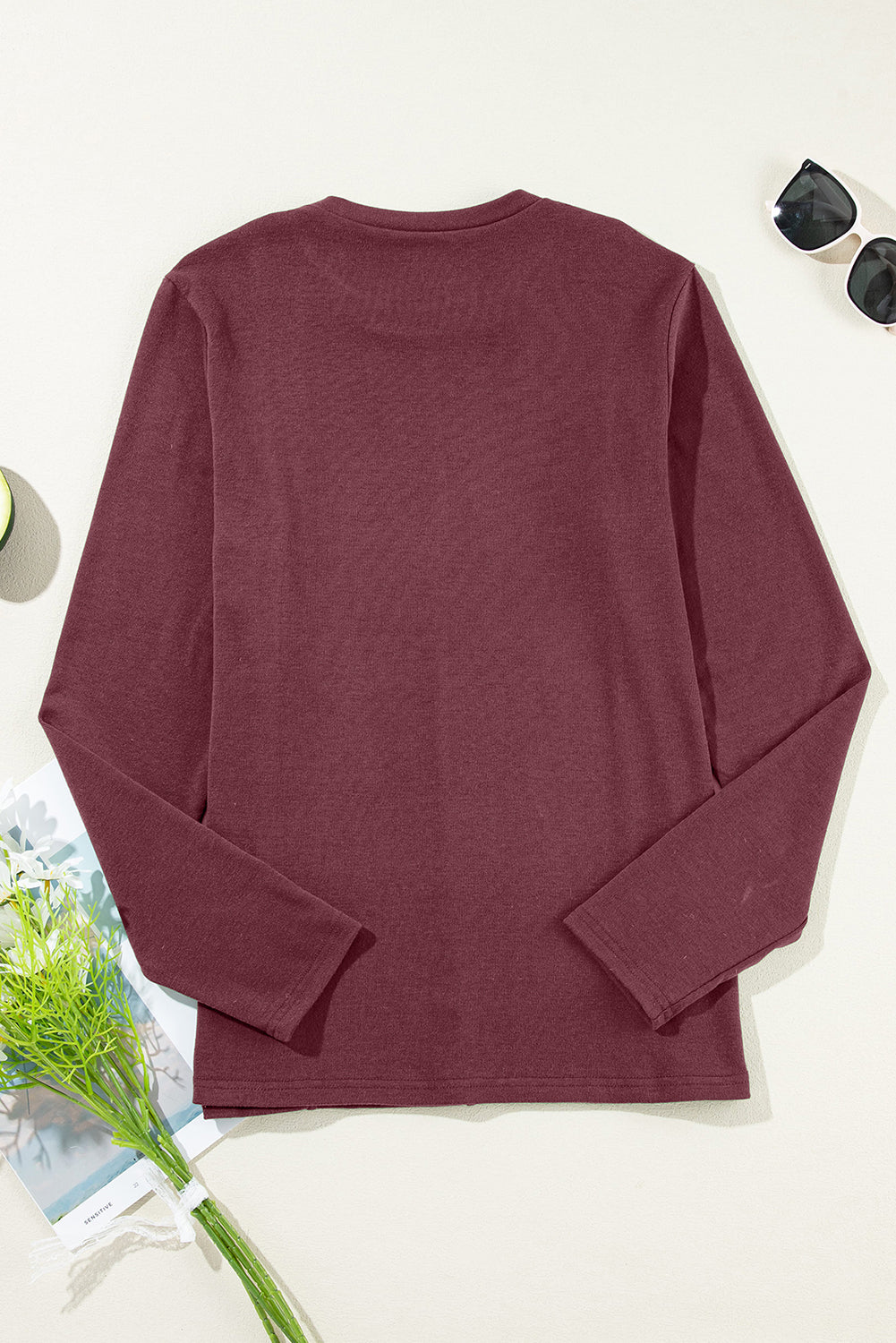 All-Day Seam Detail Long Sleeve Top | S-2XL
