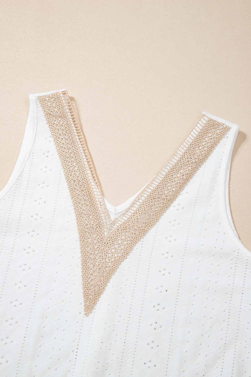 Crochet Lace V-Neck Relaxed Tank | S-XL