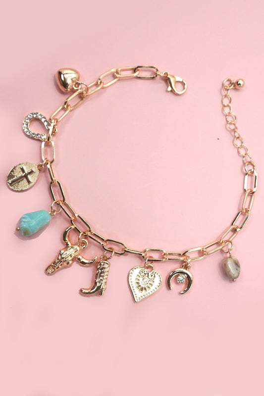 Charm boots & Bullhead Western Bracelet