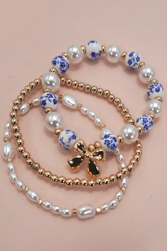 Ceramic Porcelain Bow Multilayer Bracelet