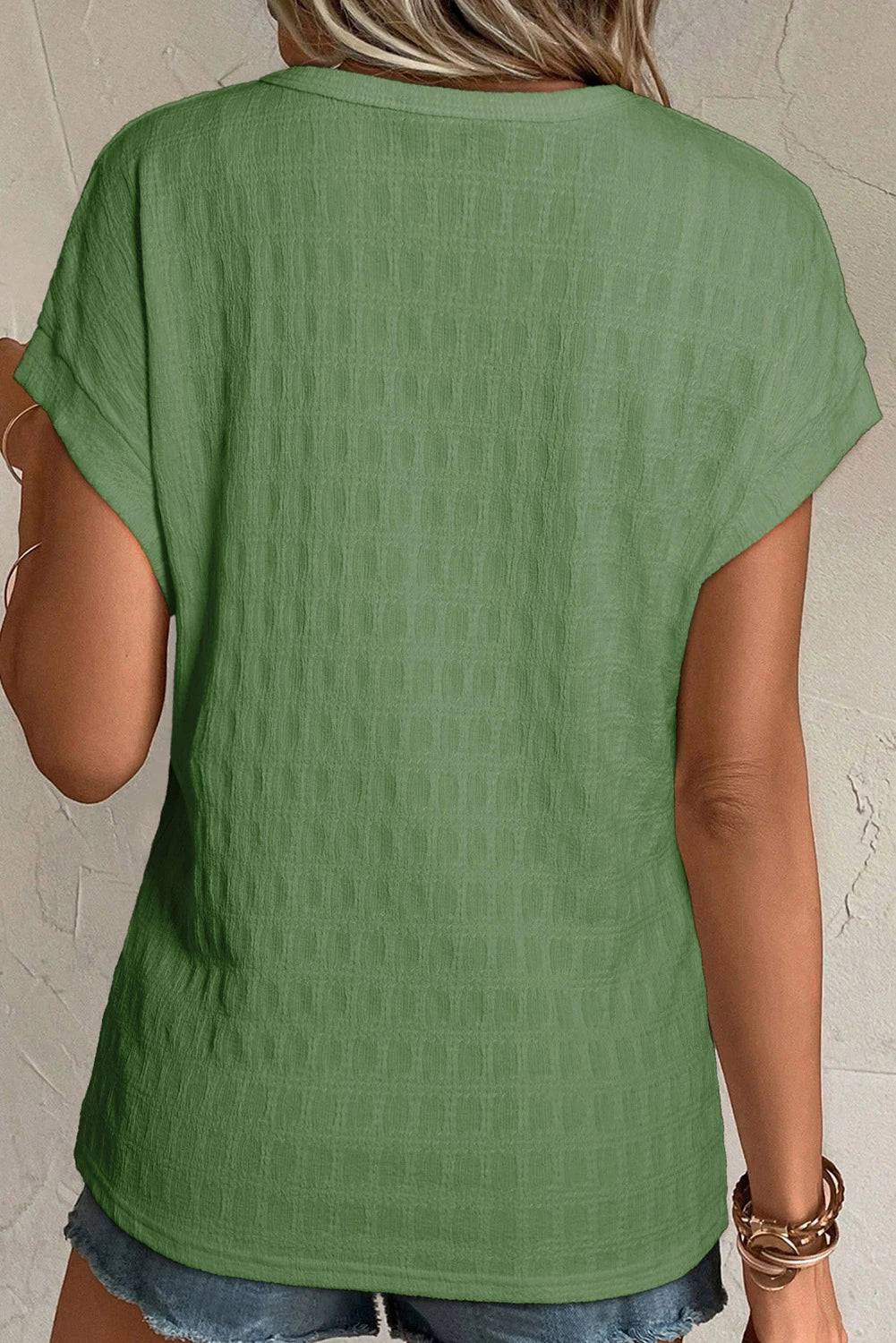 Color Textured Batwing Sleeve Top | S-XL