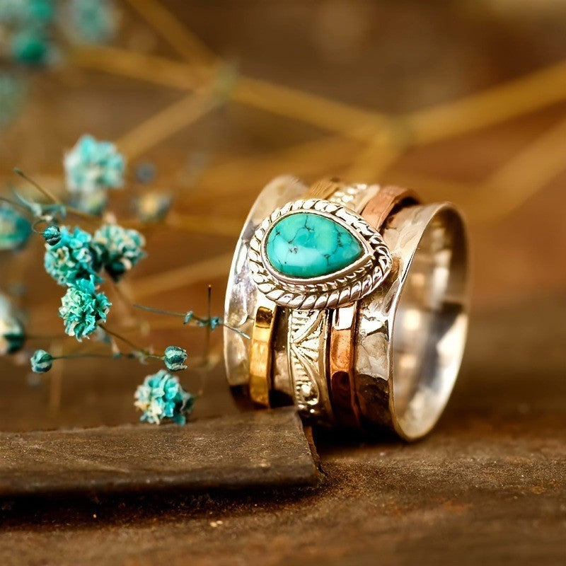 Teardrop Natural Stone Ring | Free Shipping
