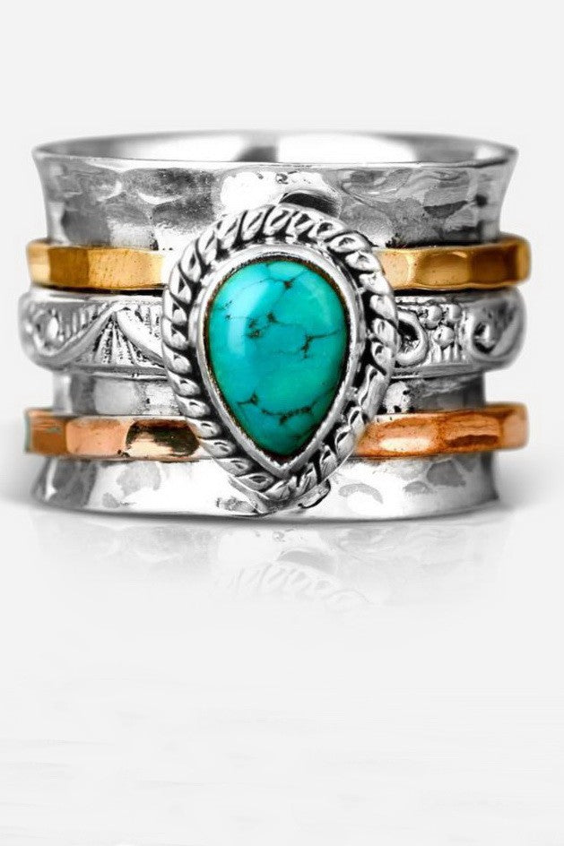 Teardrop Natural Stone Ring | Free Shipping