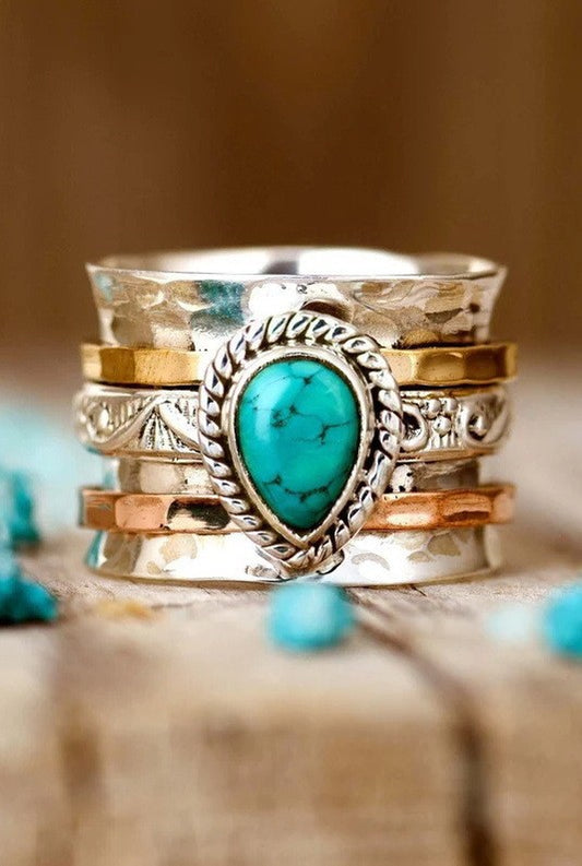 Teardrop Natural Stone Ring | Free Shipping