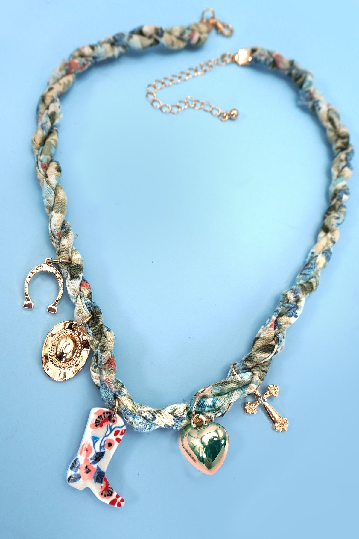Western Scarf Charm Necklace-boot Hat Cross Horseshoe