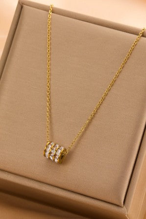 18k Stainless Steel Tarnish Free Barrel Necklace